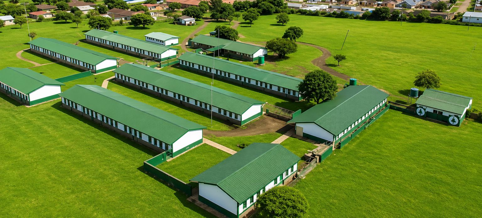 Aerial view of Umfolozi High School campus